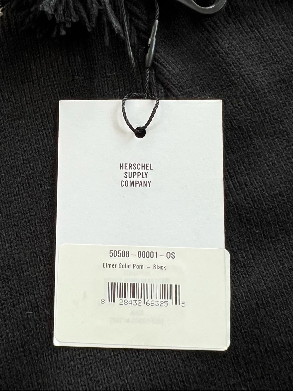 NWT Herschel Black Pom Pom Beanie